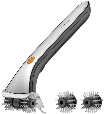 AlicHome Elektrische Grillbürste und Schaber für Grill, sichere Borsten, Grillbürste für Outdoor-Grill, Dampf-Grill-Reinigungsbürste mit Ersatzborsten, einzigartige Grillgeschenke für Männer, Vater,