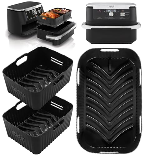 3PCS Moule Silicone pour Ninja 10,4L AF500EU, COSORI 10L - Réutilisable Accessoire Air Fryer pour Ninja Foodi Flex AF500EU (1*10,4 l+2*5,2 l)