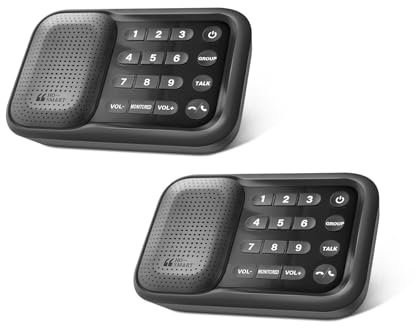 Hosmart Lot de 2 interphones sans fil duplex entièrement mis à niveau pour un usage domestique, à piles, portée de 400 m, interphone portable pour usage professionnel