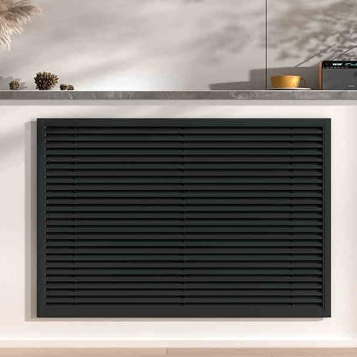 Modern Style Radiator Cover, Radiator Decoration, Radiator Cover Louvered Grill Shelf Cabinet, Easy Installation, Shields Pipes, for Home Living Room Bedroom(Dark gray,90cm/35.4in)