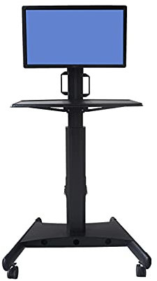 Monitormonterad Monitor Mobilvagn 15-34 Golvstående Monitor Monteringsfäste Höjdjusterbart Monitorställ med hjul och tangentbordsfäste Justerbar，A