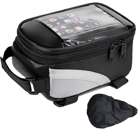 FZSECRIU 1 Stück fahrradtasche+1Stück Fahrradsattel Regenschutz,fahrradtasche Rahmen,Fahrrad zubehör,rahmentasche Fahrrad,Bicycle Bag, Tasche,fahradtasche, Handy,radtasche