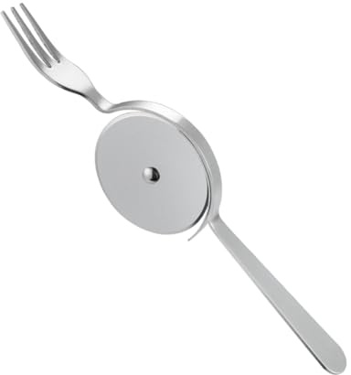 MUELODSIC Cortador De Pizza Con Rueda y Tenedor Para Servir, Acero Inoxidable, Multifuncional Antideslizante, Utensilio De Cocina Para Cortar y Rebanar Pizza y Pasteles