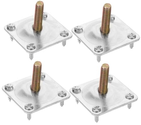 PENIKOKO 4 Sets Furniture Leg Attachment Plates Iron Brackets for Sofa Chair Table Repair Mounting Hardware Connectors for Strengthening Weak Furniture Legs