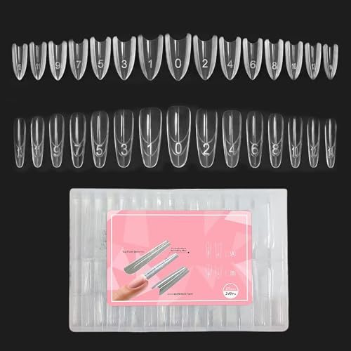 240pz Forma per Unghie Sandwich Assicura un'Applicazione Precişa - Sťampi Riutilizzabili per Extension Nails Impeccabili | Principianti & Professionisti, Sťampi per Unghie Acriliche, Extender Ovale