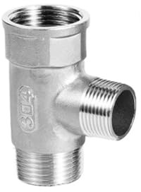 PXQCHAVLN 304 rostfritt stål T-reduktion för inre och yttre tråd, minskning av ytterdiameter, T medium och liten, med 6 punkter till 4 punkter (G1/2 x G1/4 x G1/2)