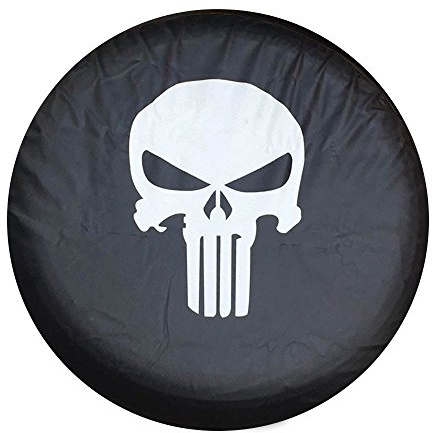 LITTOU Universal Nero in pelle PVC Borsa per Pneumatici (Teschio, 17 for Diameter 31''-33'')