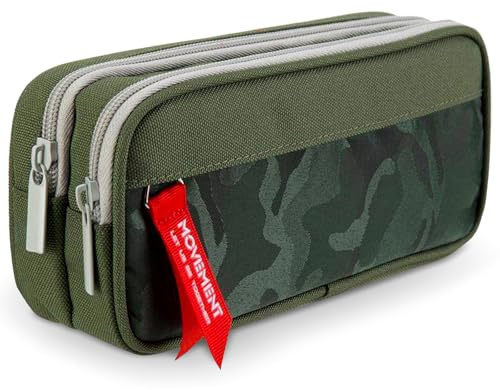 Maomaoyu Federmäppchen mit 2 Fächern für Jungen & Mädchen, Federtasche mit 2 Fächern Großes Fassungsvermögen, Federmäppchen für Jungen, Grün