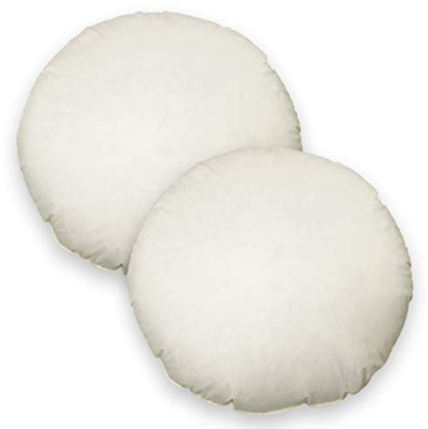 Haus und Deko 2er Pack Füllkissen Federn Kissen Inlett Kissenfüllung Kopfkissen Innenkissen Federkissen Baumwolle (60 cm rund)