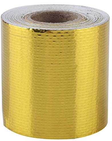 Rollo de cinta reflectante de calor autoadhesivo con barrera térmica con respaldo adhesivo 5m * 5cm Cinta de protección térmica de papel de aluminio(dorado)