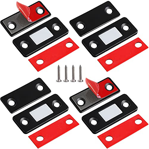 Iman Puerta Adhesivo Jiayi 4 Pcs Cierre Magnetico Para Puerta Ultra-fino Pestillo Puertas Corredera Iman Armario Magnético Pestillo de Cocina Mueble Cierre Cajones Alacena Clausura Cerradura