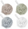 Shower Puff Loofah, 4 Pcs Extra Large Bath Sponge with Mesh Build - Body Scrubber for Exfoliate and Cleaning, 60g/PCS, 4 Color