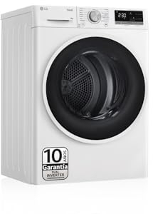 LG RH90V5AV6N - Secadora de Ropa, 9kg, Bomba de Calor Dual Inverter, Carga Frontal, Clasificación D, Serie 500 Blanca