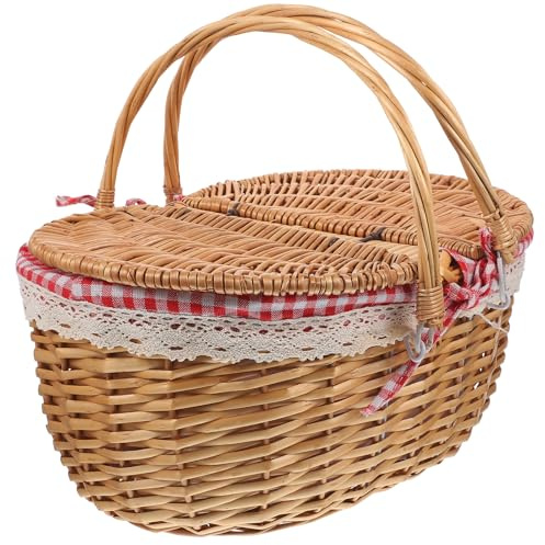 GANAZONO Cestino Da Picnic Cesto Per Cestino Bianco Cestini Per Regali Vuoti Cesti Vuoti Cesto Vuoto Cestino Portaoggetti Da Esterno Panno Decorare Vimini