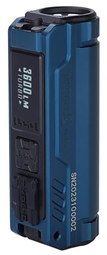 IMALENT BL50 LED Mini Taschenlampe 3600 Lumen, mit Weißer und UV-Licht, OLED-Display, Type-C Aufladbar Tactical Taschenlampen, für Camping, Wandern, Radfahren, Notfälle (Dunkelblau)