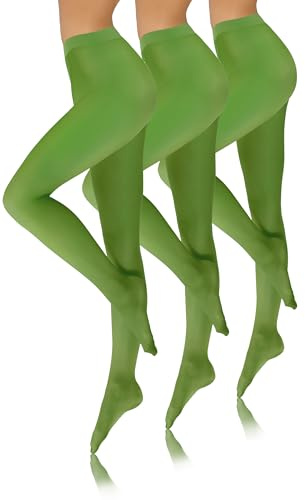 sesto senso 3 Paia Collant Donna Verde in Microfibra Opaco 40 Den 4 L Verde Chiaro