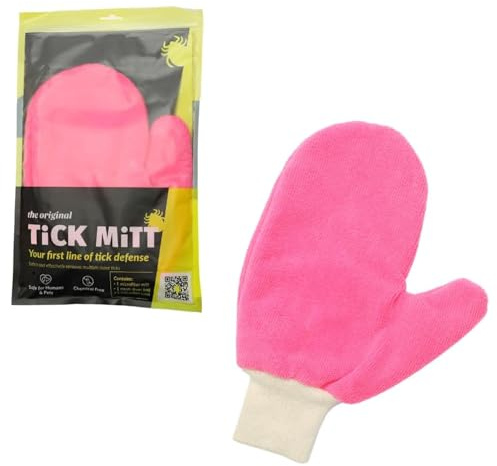 TiCK MiTT Pink Tick Removal Glove for Pets & People: Gently Remove Ticks with Ease - Chemical-Free, Durable, Portable Tick Management Tool for Outdoor Adventures & Everyday Use
