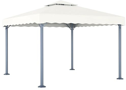 Gecheer Cenador de 300 x 300 cm, color crema, aluminio, cenador de exterior, toldo, pérgola con tela, pabellón de jardín, carpa para fiestas, cenador para barbacoa, A48058