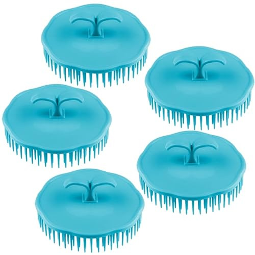 Baluue Brosse Shampooing 5 Pièces Peignes De Massage Ronds Pour Cuir Chevelu Nettoyage Profond En Pp Et Tpr Usage Domestique