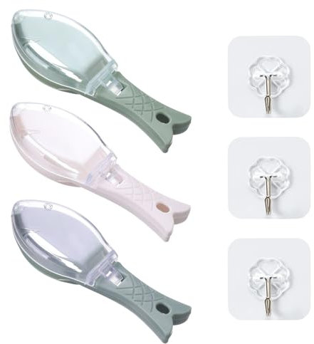 3 Piezas Raspador De Escamas De Pescado, 3 Ganchos, Removedor De Escamas De Pescado, Removedor De Escamas De Pescado Con Cubierta Transparente, Utensilios De Cocina