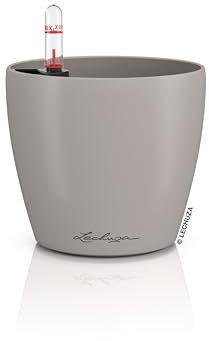 Lechuza Classico Color 14 16697 Pot de Fleurs avec système d'irrigation, indicateur de Niveau d'eau et bac à Plantes, Surface Mate, diamètre 15 x 13,5 cm, Marron Sable