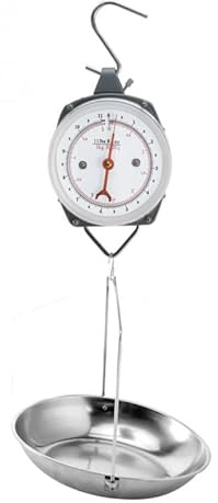 Bilancia sospesa 25 kg – Meccanica – Quadrante Lisibile – Ciotola in acciaio inox rimovibile – Pesata precisa e durevole