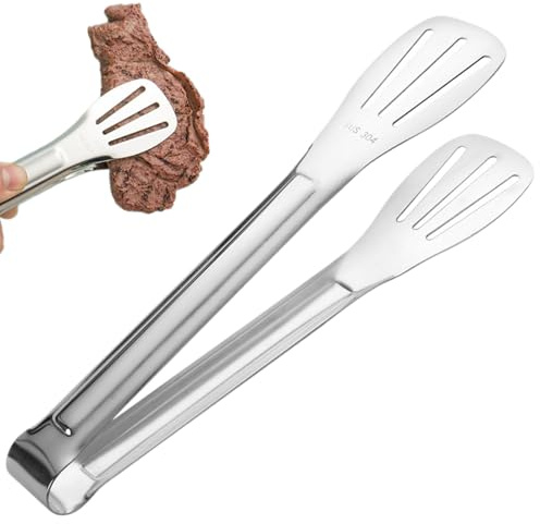 Kitchen Tongs(9'')-304 Easy to Clean-Food Safe Stainless Steel Cooking Tongs,Salad,BBQ,Serving,Frying Tongs Utensils,Kitchen Gift etc,Easy Grip Best Sturdy Tongs,Non Stick. (9inch)