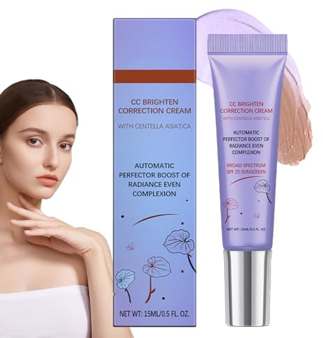 Crème CC Avec Centellas Asiatica, Crème Correctrice Rouge CC À La, Formule Correctrice De Couleur Pour Les Imperfections,La Peau Rouge Et Les Marques D'acné