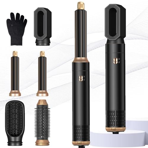 Air Styler 5 In 1 Magic Styler Avec 1000W Seche Cheveux, Auto Boucleur a Air, Brosse Soufflante Lissante, pour Sécher, Boucler, Lisser