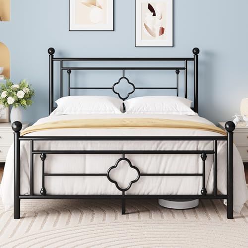 MUTICOR Struttura Letto in Metallo 160x200 cm, Letto Moderno per Camera da Letto o Stanza degli Ospiti con Testiera e Doghe, Silenzioso, Facile da Montare, con Spazio di Stoccaggio, Nero