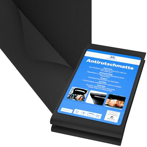 Universal Antirutschmatte 120x100 cm zuschneidbar – wasserdichte Kofferraummatte fürs Auto, Schutzmatte für Hundebox, Camping & Haushalt – rutschfeste Schmutzfangmatte