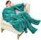 Catalonia Classy Decke mit Ärmeln und Fußtasche Geschenk für Frauen Herren, Flauschig Fleece Tragbare Kuscheldecke mit Ärmeln, Warm Decke zum Anziehen Ärmeldecke Erwachsene, 190 x 135 cm Grün