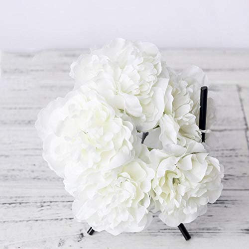 SSXCO Peony artificial artificial silk flowers for home decoration wedding bouquet for bride fake flower faux living room,white