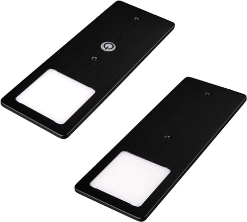 kalb | LED underbyggda lampor svart 5 W – mycket platt kök med touch-dimfunktion, infälld spotlight, urval: set om 2 varmvit