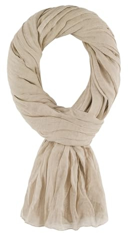 ALLEE DU FOULARD - Cheche, Écharpe, Chale Premium - Beige Désert - 100% Coton - Taille 200 X 110 CM - Chèche Femme et Homme - Plus De 50 coloris Unis
