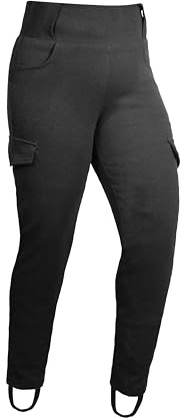 GREAT BIKERS GEAR – Leggings da donna per moto, pantaloni super da moto, protezione per donna con armatura CE rimovibile, Nero , XXL/longue