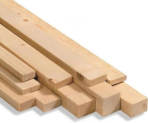 bricoleva.it 10 Listelli in Legno Abete Piallati per Tettoie, Gazebo, Pali - Listelli Lunghezza 2 Metri - Disponibile in più Sezioni (2x2 cm, 10 pezzi)