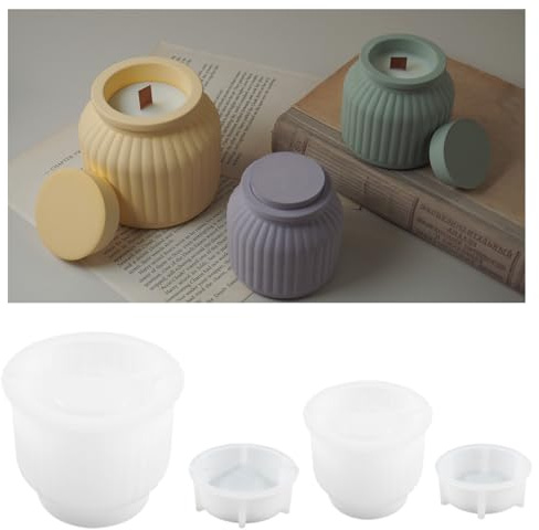 HNLMZ Stampi in Silicone per Resina,2 Pezzi Stampo in Silicone per Candele,Stampo in Resina da Colata DIY per Realizzare Candelieri, Vasi di Fiori
