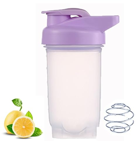 HZYUEKUN Botella mezcladora de proteínas de 300 ml con bola mezcladora de acero inoxidable, sin BPA y DEHP, tapa abatible a prueba de fugas, sin olor, apta para temperatura, apta para lavavajillas,