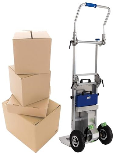 Electric Stair Climbing Hand Truck, 440lbs Max Load Heavy Duty Tracked Luggage Cart Moving Dolly Battery Powered Stair Trolley