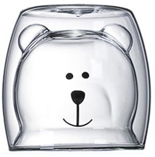 Doppelwandige Bär Latte Macchiato Gläser Kaffeetasse 250 ml, Geburtstag Doppelwandige Kaffeegläser, Kaffeeglas Teegläser, für Cappuccino,Latte Macchiato,Tee, Milch, EIS, Bier Halloween, Weihnachten