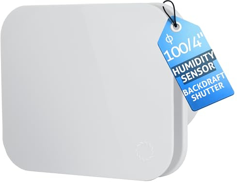 Turbionaire TREND 100 HWM – Tyst Badrumsfläkt med Fuktighetssensor, Antibackventil, IPX4 Skydd, Ø100 mm, Matt Vit Frontpanel, Perifer Sugning, Minimalistisk Design, 3 års Garanti