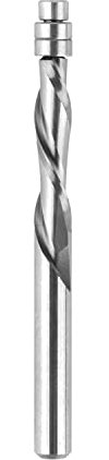 SpeTool 1/4″ (6.35 mm) Spiral Down Cut Flush Trim Router Bit, 1/4″ Shank 28 mm Cut Length Solid Carbide Cutter Top Bearing — ideal for template routing, edge profiling, DIY woodworking projects