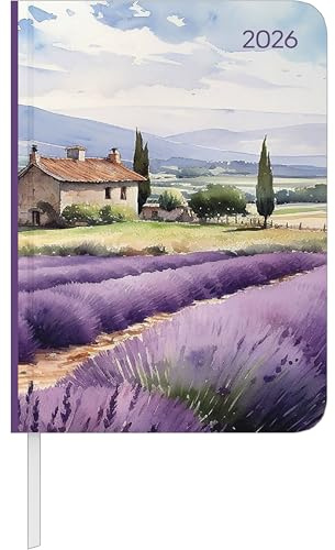 Alpha Edition - Daily Journal Aquarelle 2026 – Buchkalender A6 (ca. 11×15 cm) mit Tagesübersicht & Notizseiten, kompakter Taschenkalender & Terminplaner für Beruf, Schule & Alltag