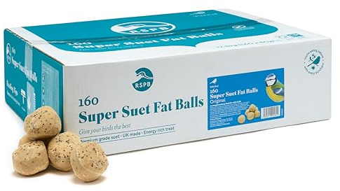 RSPB - Palline di grasso per uccelli selvatici, alimenti ad alta energia, palline di suet per uccelli selvatici, prodotte nel Regno Unito, adatte per l'alimentazione tutto l'anno (confezione da 160)