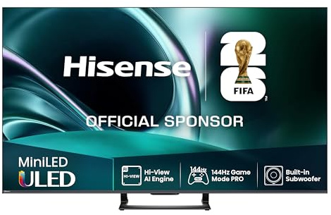 Hisense 75U7Q - MiniLED Smart TV 75 Pulgadas, Quantum Dot Colour, Modo Juego de 144Hz, Subwoofer Integrado, Full Array Local Dimming, Dolby Vision IQ & Dolby Atmos