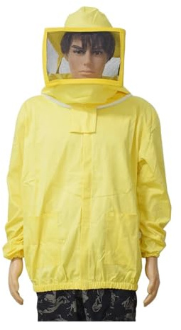 Forniture per l'apicoltura Abbigliamento Protettivo Per Api, Giacca Da Apicoltore In Cotone, Velo Scherma, Attrezzatura Gialla Per Attrezzatura per l'apicoltura(Size XL)