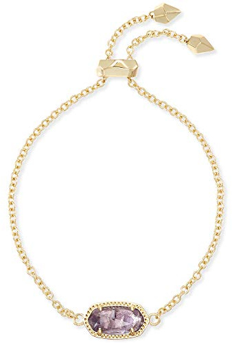 Kendra Scott Elaina Link Chain Bracelet for Women, Dainty Fashion Jewelry, 14k Gold-Plated Brass, Amethyst
