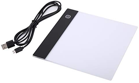 Ausla A5 LED Zeichnung Pad, Led Licht Pad A5 Led Leuchttisch Ultradünn Led Leuchtkästen, A5 LED Kopiertafel Malblock Skizzenblock, mit USB-Kabel, für Stencil, Animation, Zeichnungen