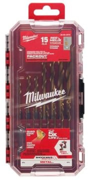 Milwaukee Shockwave Titanium Drill Bit Kit w/ 15 Pcs 48-89-4670